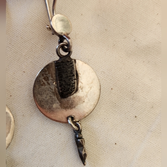 Set of handmade sterling silver drop earrings made in Turkey - Picture 3 of 7